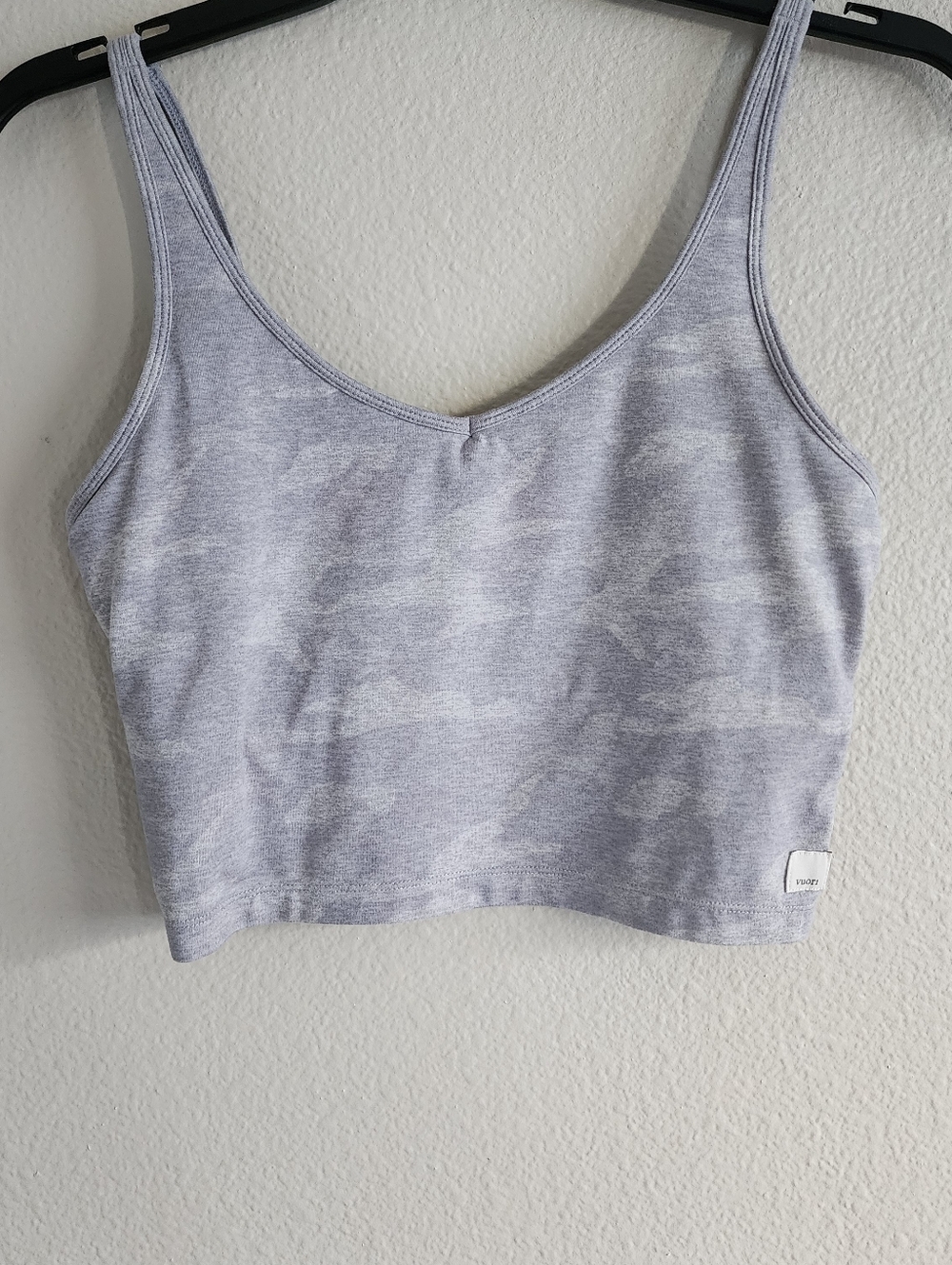Vuori Elevation Longline Sports Bra Medium M Grey Camo Performance Crop Top